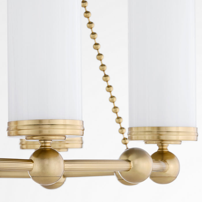 Quorum - 667-6-80 - Six Light Chandelier - Lee Boulevard - Aged Brass