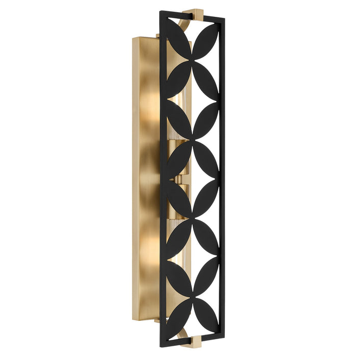 Quorum - 583-2-5980 - Two Light Vanity - Mariposa - Matte Black w/Aged Brass