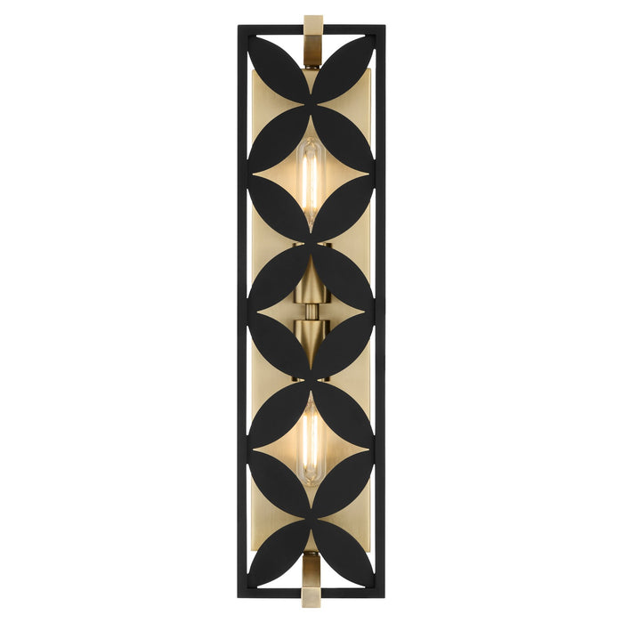 Quorum - 583-2-5980 - Two Light Vanity - Mariposa - Matte Black w/Aged Brass