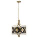 Quorum - 883-3-5980 - Three Light Pendant - Mariposa - Matte Black w/Aged Brass