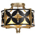Quorum - 283-18-5980 - Three Light Semi Flush Mount - Mariposa - Matte Black w/Aged Brass