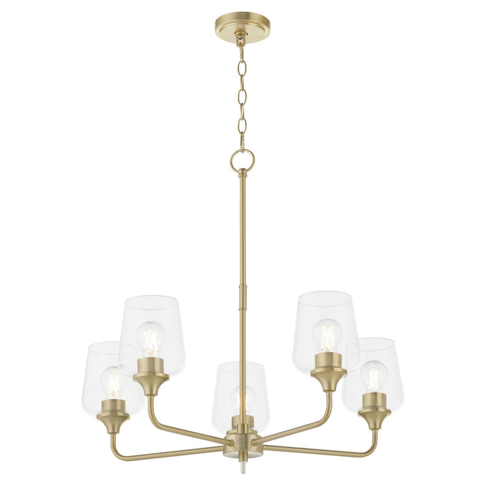 Quorum - 6313-5-80 - Five Light Chandelier - Raymond - Aged Brass
