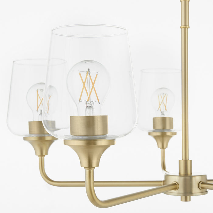 Quorum - 6313-5-80 - Five Light Chandelier - Raymond - Aged Brass