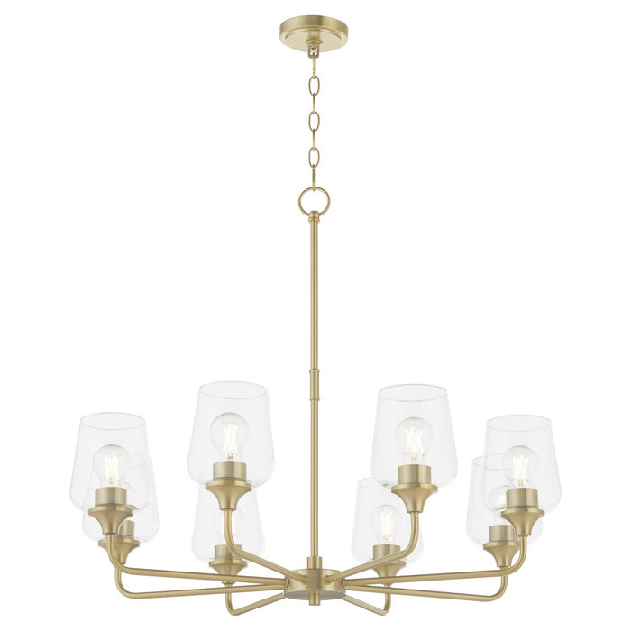 Quorum - 6313-8-80 - Eight Light Chandelier - Raymond - Aged Brass