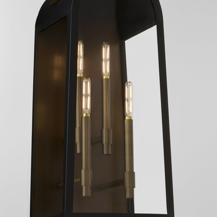 Quorum - 72-30-5982 - Four Light Lantern - Rossi - Matte Black w/ Aged Copper
