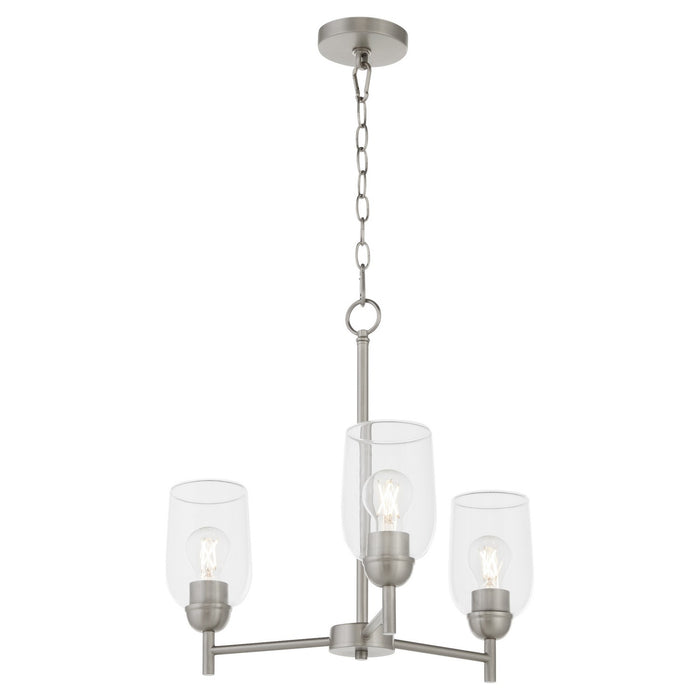 Quorum - 6112-3-65 - Three Light Chandelier - Wallinger - Satin Nickel