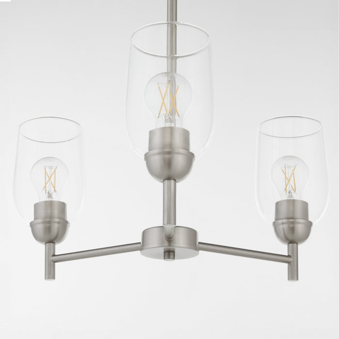 Quorum - 6112-3-65 - Three Light Chandelier - Wallinger - Satin Nickel