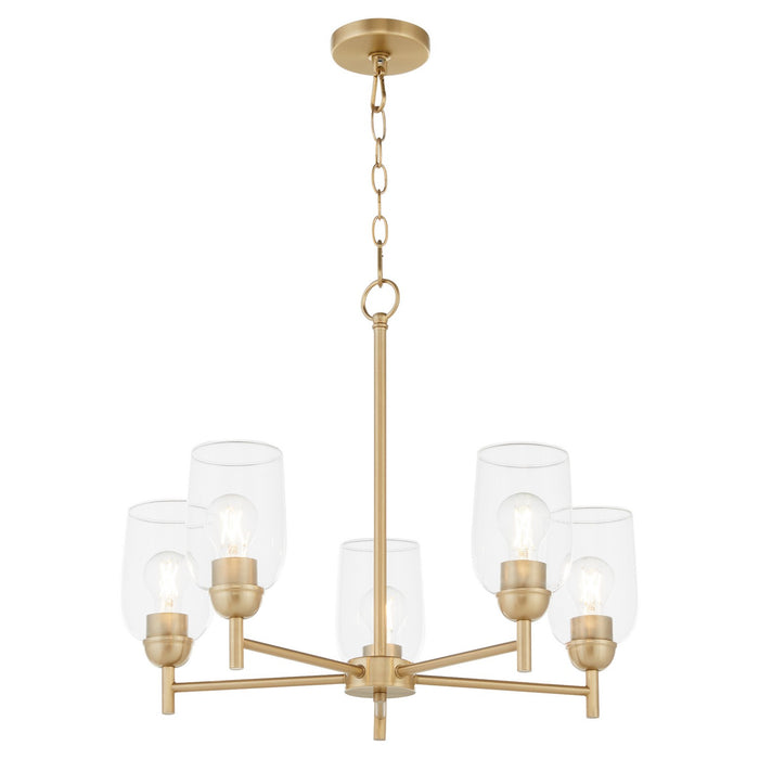 Quorum - 6112-5-80 - Five Light Chandelier - Wallinger - Aged Brass