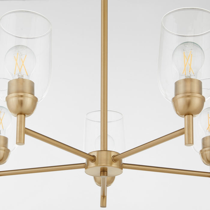 Quorum - 6112-5-80 - Five Light Chandelier - Wallinger - Aged Brass