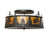 Meyda Tiffany - 270091 - Four Light Semi-Flushmount - Tall Pines - Textured Black