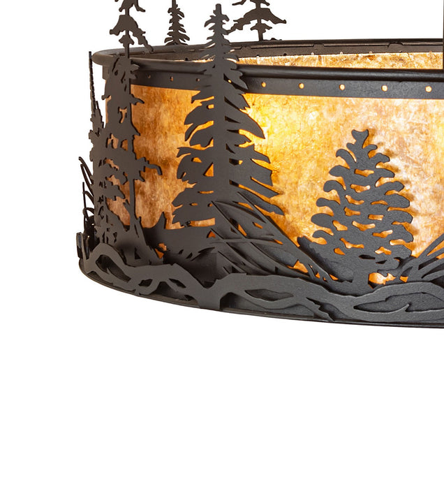 Meyda Tiffany - 270091 - Four Light Semi-Flushmount - Tall Pines - Textured Black