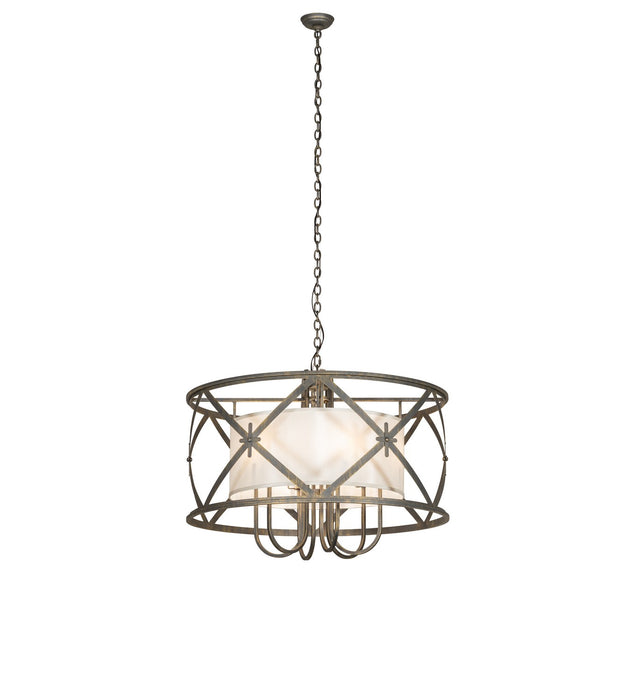 Meyda Tiffany - 272439 - Six Light Pendant - Penelope - Antique Brass