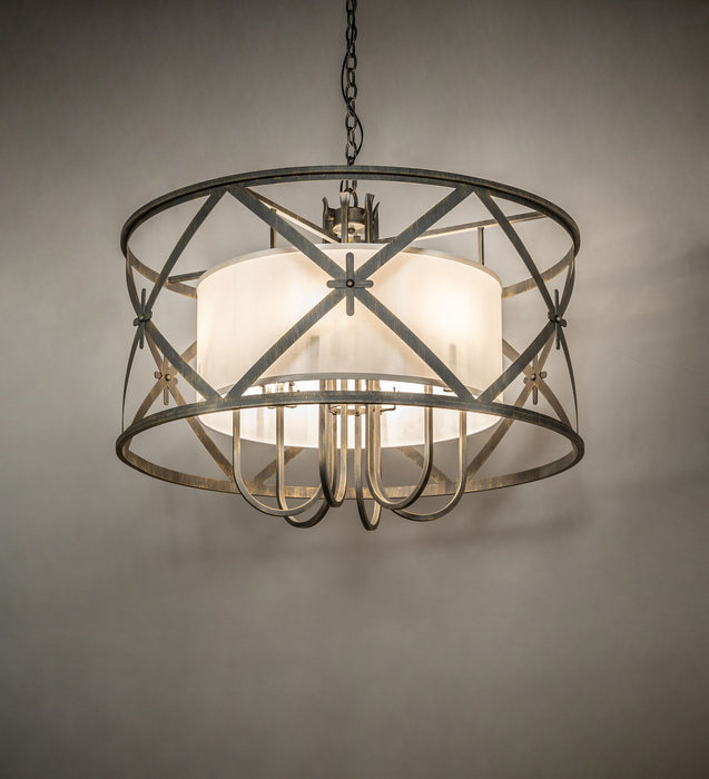 Meyda Tiffany - 272439 - Six Light Pendant - Penelope - Antique Brass