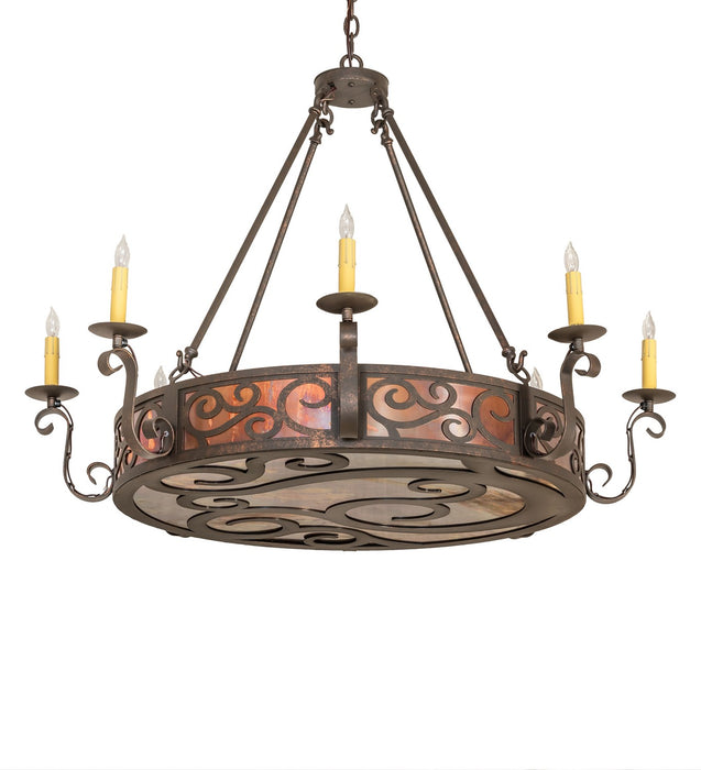 Meyda Tiffany - 273773 - Eight Light Chandelier - Delano - Gilded Tobacco