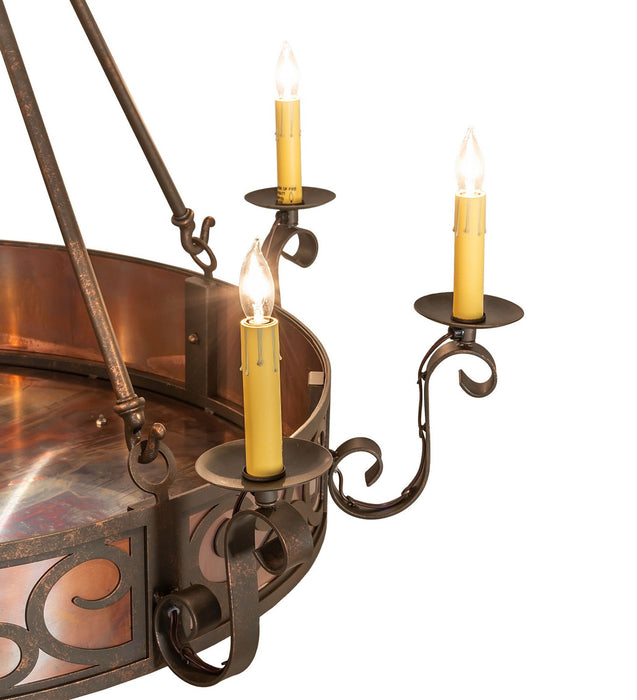 Meyda Tiffany - 273773 - Eight Light Chandelier - Delano - Gilded Tobacco