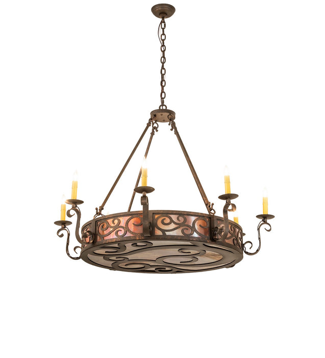 Meyda Tiffany - 273773 - Eight Light Chandelier - Delano - Gilded Tobacco