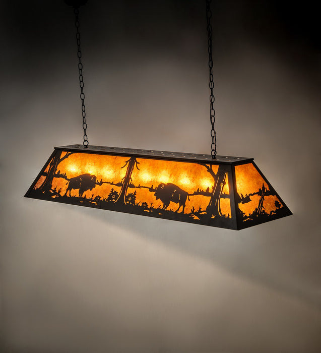 Meyda Tiffany - 278162 - Nine Light Pendant - Buffalo At Lake - Textured Black