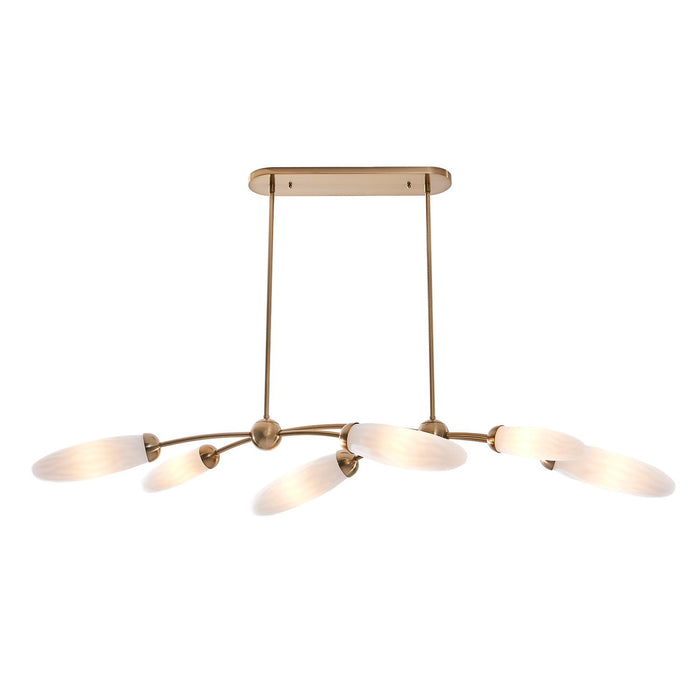 Kalco - 520661WB - Six Light Island Pendant - Crest - Winter Brass