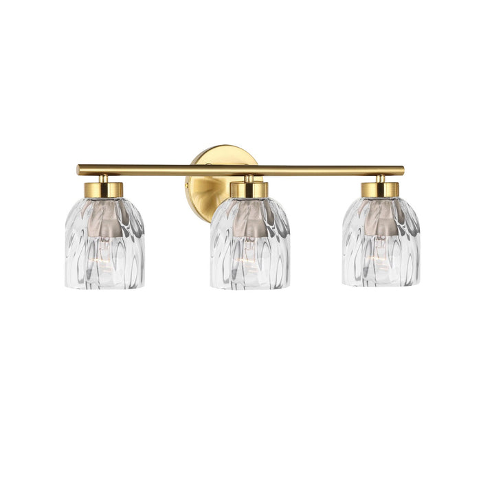 Dainolite Ltd - VLA-213W-AGB-CLR - Three Light Vanity - Vallora - Aged Brass