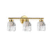 Dainolite Ltd - VLA-213W-AGB-CLR - Three Light Vanity - Vallora - Aged Brass