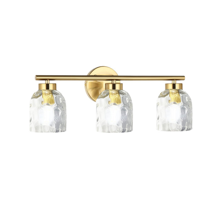 Dainolite Ltd - VLA-213W-AGB-CLR - Three Light Vanity - Vallora - Aged Brass