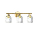 Dainolite Ltd - VLA-213W-AGB-CLR - Three Light Vanity - Vallora - Aged Brass
