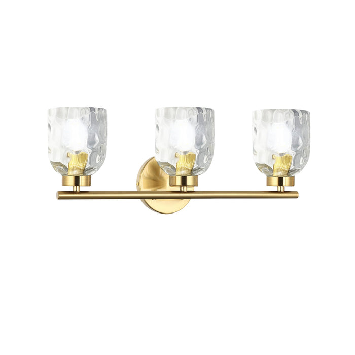 Dainolite Ltd - VLA-213W-AGB-CLR - Three Light Vanity - Vallora - Aged Brass