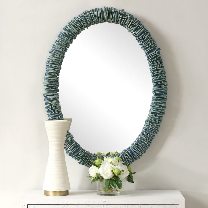 Uttermost - 08183 - Mirror - Bonaire - Blue Glaze