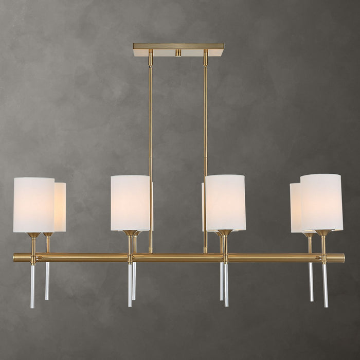 Uttermost - 21388 - Eight Light Linear Chandelier - Awyr - Warm Brass