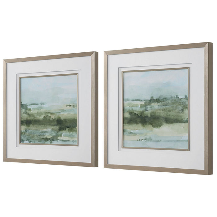 Uttermost - 32356 - Landscape Prints Set/2 - Soft Sage - Brushed Champagne Gold