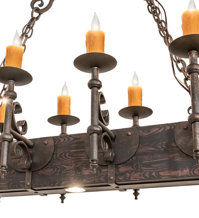 Meyda Tiffany - 273537 - 15 Light Chandelier - Tudor - Gilded Tobacco / Wood Grain