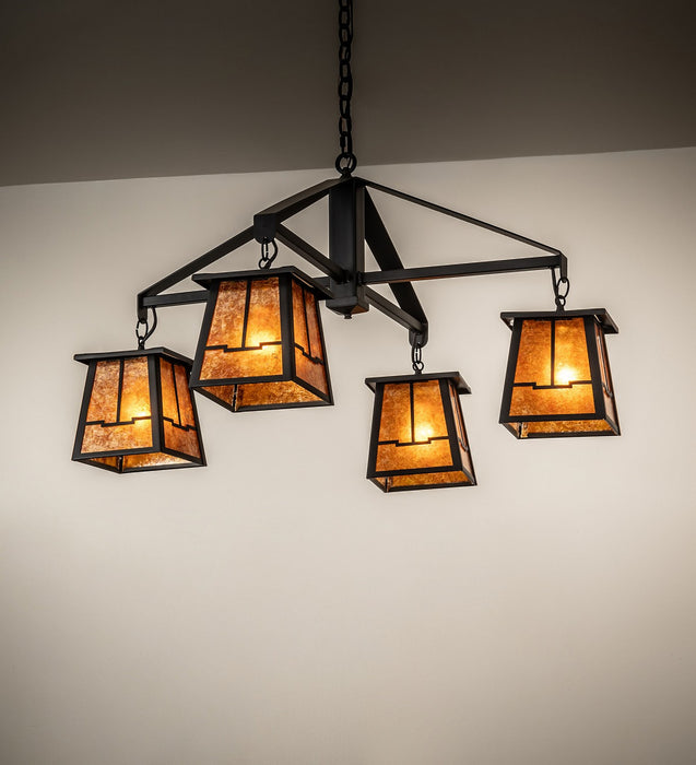 Meyda Tiffany - 275597 - Four Light Chandelier - Bungalow - Flat Black