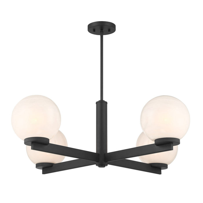 Meridian - M100123MBK - Four Light Chandelier - Matte Black