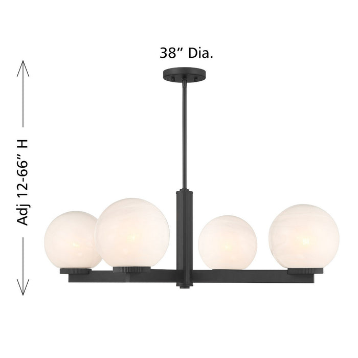 Meridian - M100123MBK - Four Light Chandelier - Matte Black