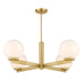 Meridian - M100123NB - Four Light Chandelier - Natural Brass