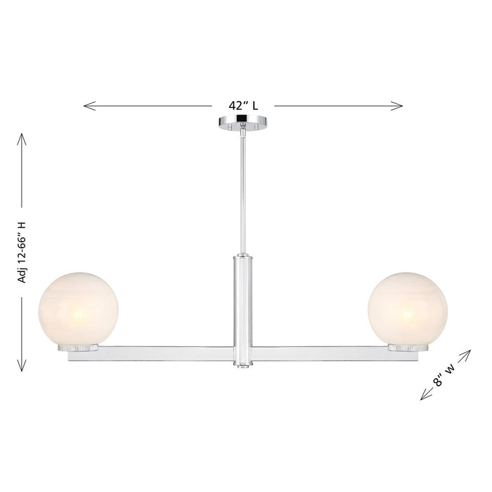 Meridian - M100124CH - Two Light Linear Chandelier - Chrome