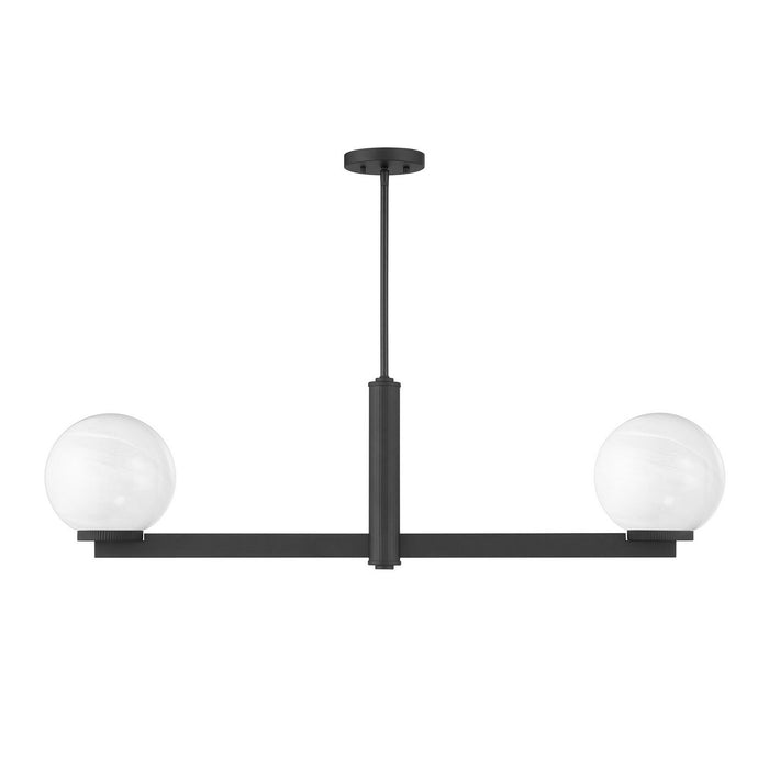 Meridian - M100124MBK - Two Light Linear Chandelier - Matte Black