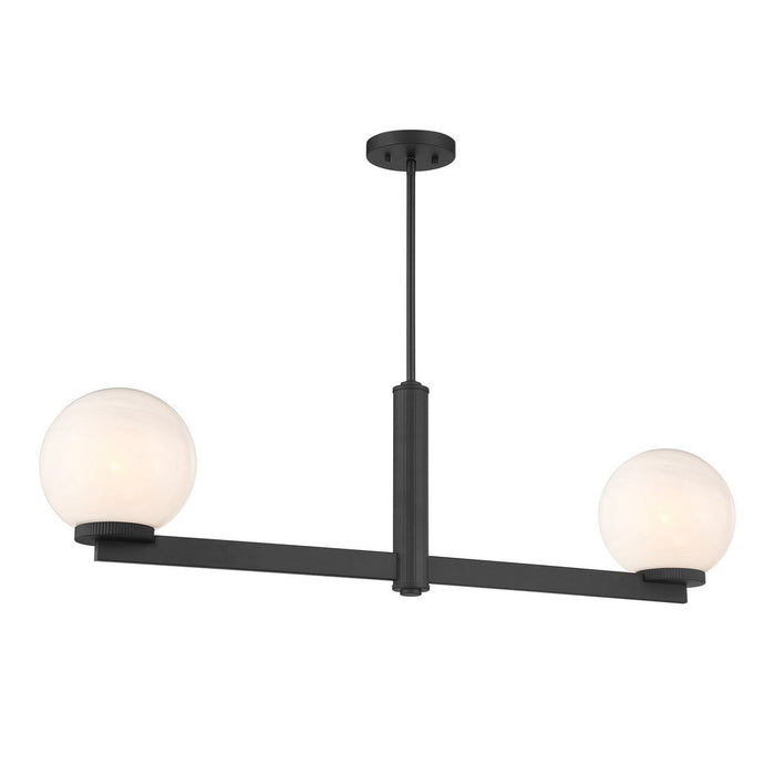 Meridian - M100124MBK - Two Light Linear Chandelier - Matte Black