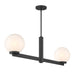 Meridian - M100124MBK - Two Light Linear Chandelier - Matte Black