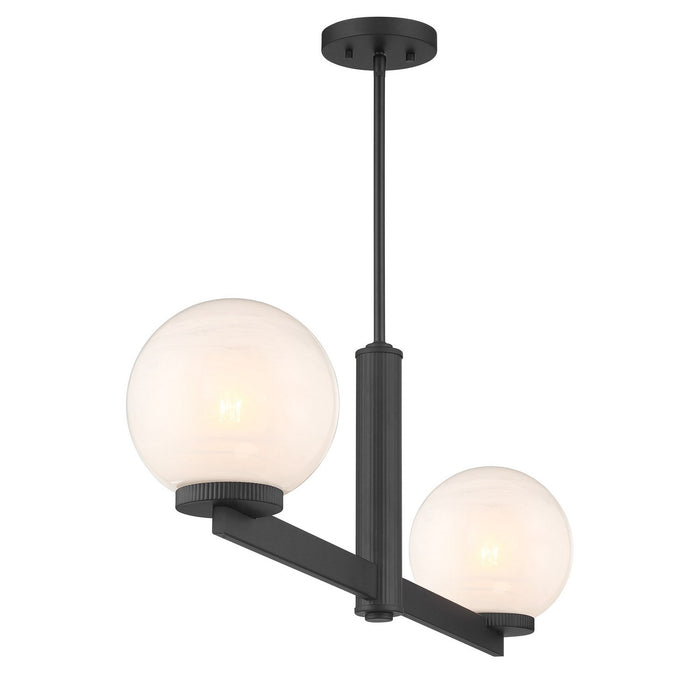 Meridian - M100124MBK - Two Light Linear Chandelier - Matte Black