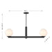 Meridian - M100124MBK - Two Light Linear Chandelier - Matte Black