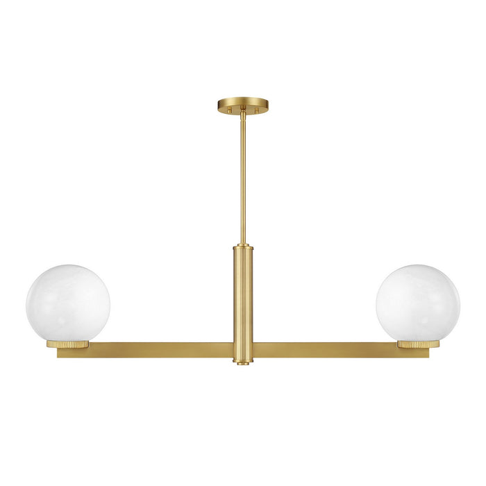 Meridian - M100124NB - Two Light Linear Chandelier - Natural Brass