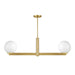 Meridian - M100124NB - Two Light Linear Chandelier - Natural Brass