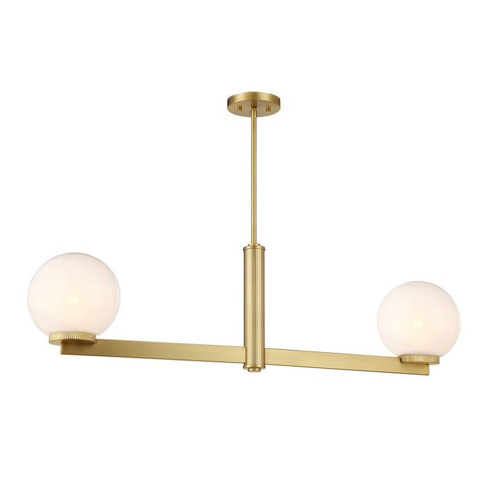 Meridian - M100124NB - Two Light Linear Chandelier - Natural Brass