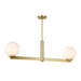 Meridian - M100124NB - Two Light Linear Chandelier - Natural Brass