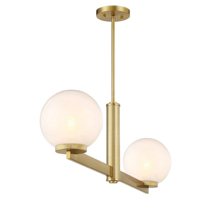 Meridian - M100124NB - Two Light Linear Chandelier - Natural Brass