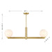 Meridian - M100124NB - Two Light Linear Chandelier - Natural Brass