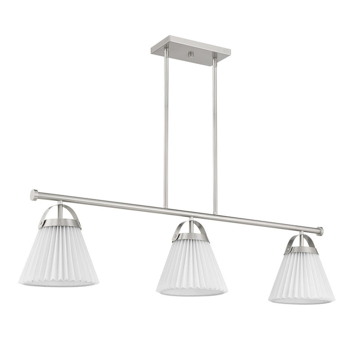 Meridian - M100125BN - Three Light Linear Chandelier - Brushed Nickel