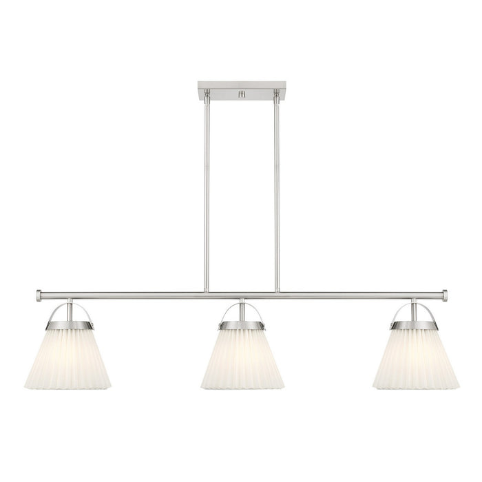 Meridian - M100125BN - Three Light Linear Chandelier - Brushed Nickel