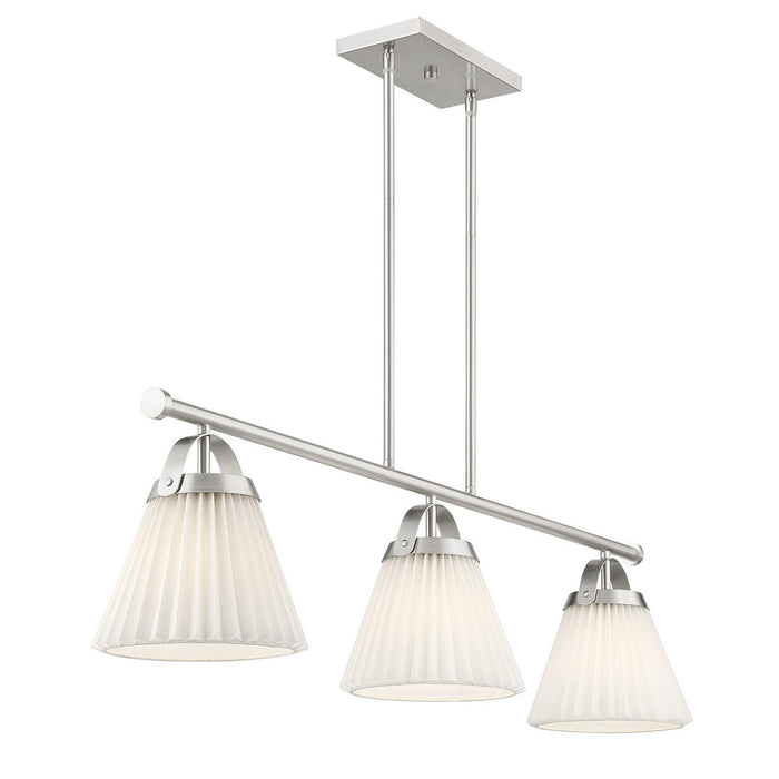 Meridian - M100125BN - Three Light Linear Chandelier - Brushed Nickel